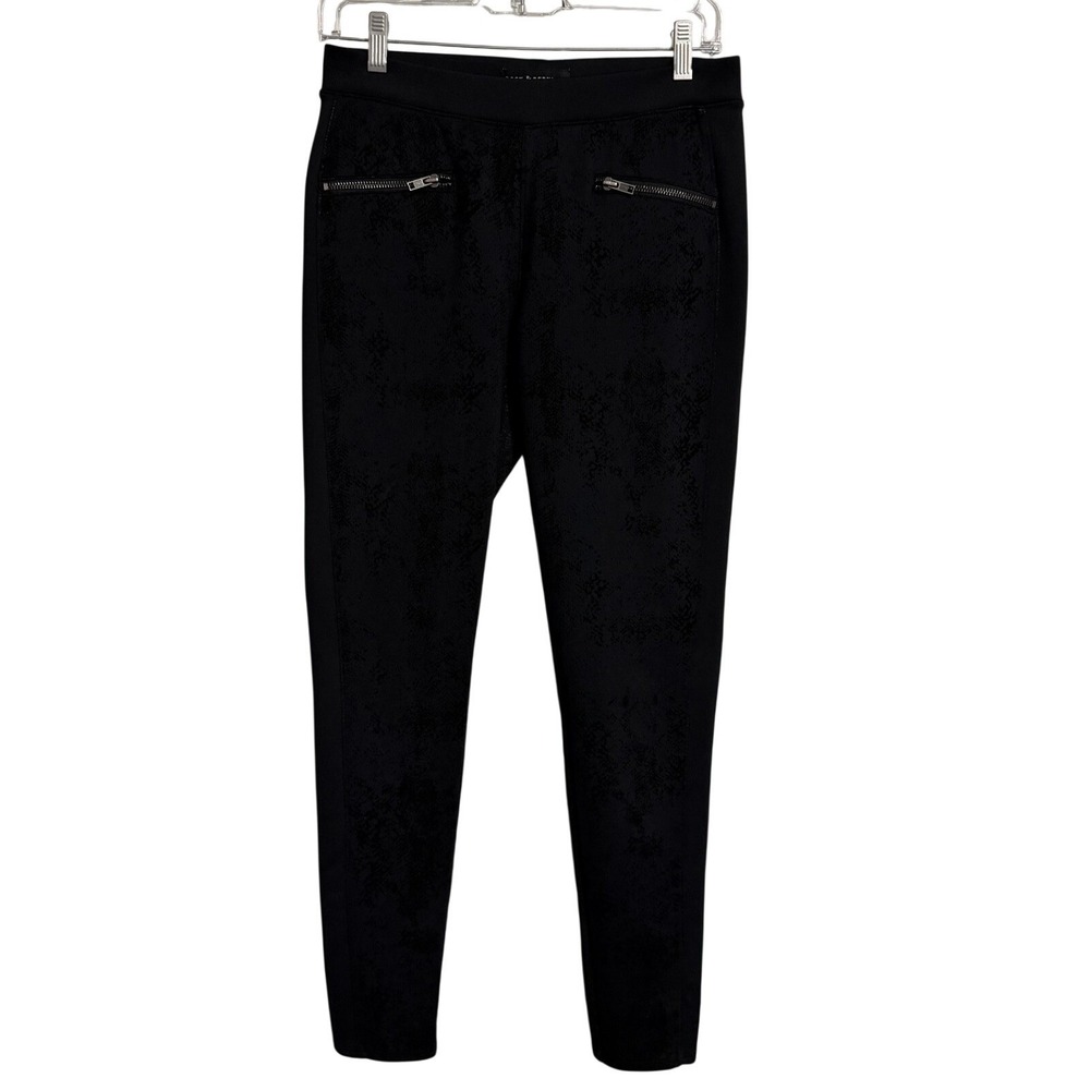 Rock & Republic Black‎ Textured Zipper Pocket Skinny Pants Women's Size Medium